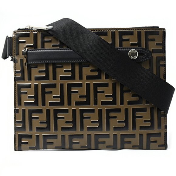 FENDI Brown Zucca Shoulder Bag - Picture 1 of 10